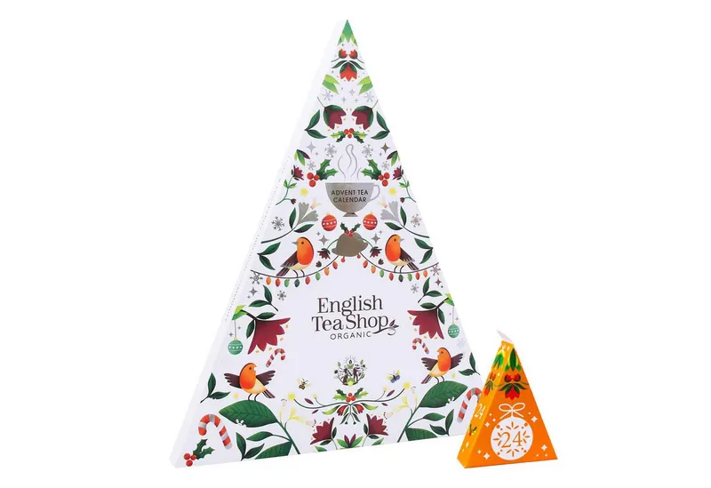 English Tea Shop English Tea Shop Tee Adventskalender "Mosaik weiß", BIO, 25 Pyramidenbeutel, 25 verschiedene BIO-Tees und Teemischungen. – Produktbild 2 von 5
