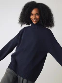 Honest Basics Honest Basics Damen vegan Rollkragenpullover Chunky Mitternachtsblau – Produktbild 1 von 1