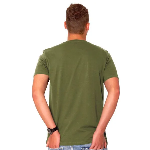HANDGEDRUCKT HANDGEDRUCKT RESTPOSTEN "Klammerkatze" Männer T-Shirt, Mossgreen, – Produktbild 2 von 3