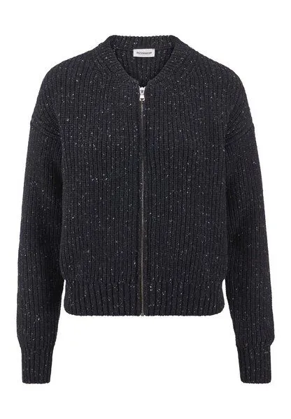 hessnatur hessnatur Strickjacke Relaxed aus Bio-Baumwolle mit recycelter Wolle, Anthrazit, – Produktbild 3 von 4