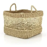 GLOBO Fair Trade GLOBO Fair Trade Seegraskorb SEN Palmblatt und Seegras, 20-40cm, quadratisch mit Griffen – Produktbild 1 von 1