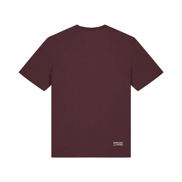 Spangeltangel Spangeltangel bedrucktes T-Shirt, Chemnitz, nachhaltig, Stadt, Herren, Damen, Unisex, Biobaumwolle, Weinrot, – Produktbild 2 von 3