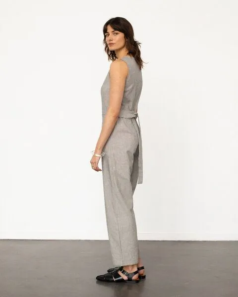 Rotholz Rotholz Ärmelloser Jumpsuit Bio Baumwolle, Grau, – Produktbild 2 von 4