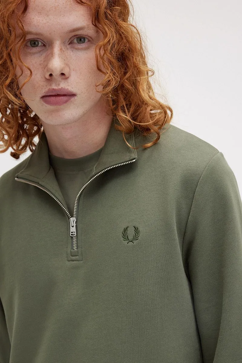 Fred Perry Fred Perry Half Zip Pullover Olivgrün - Größe L, Dunkelgrün, – Produktbild 3 von 5