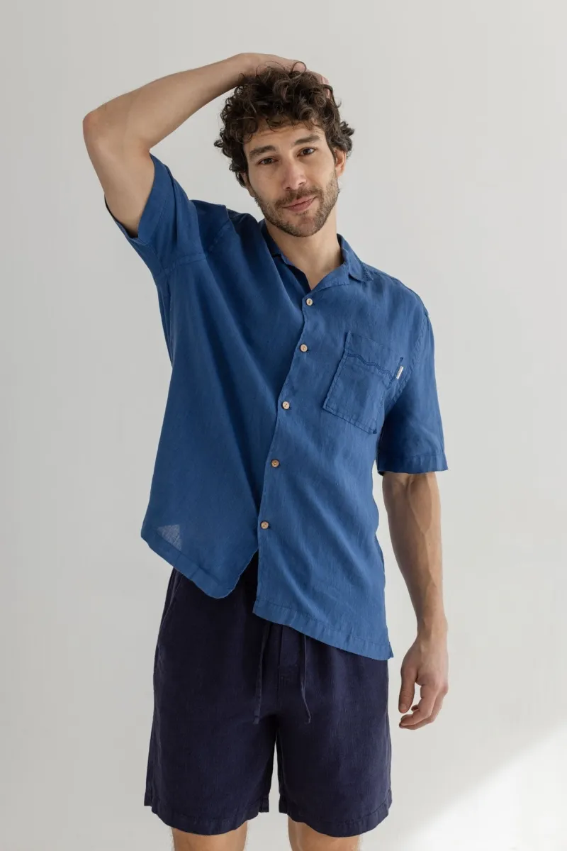 TWOTHIRDS TWOTHIRDS Herren vegan Hemd Olorua Blau, Blau, – Produktbild 2 von 2