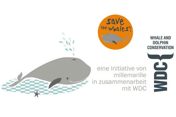 Millemarille Millemarille Wickelauflage 85x75 cm ERSATZBEZUG, Save the whales (wale), – Produktbild 4 von 4