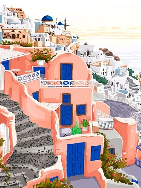 Photocircle Photocircle Poster / Leinwandbild - Santorini Greece Architecture – Produktbild 1 von 4