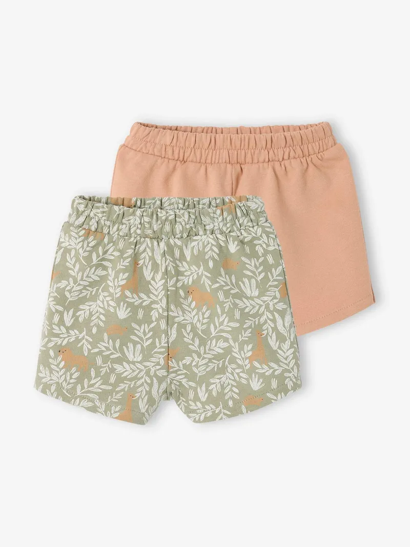 Vertbaudet 2er-Pack Baby Shorts aus leichter Sweatware tonfarben, Tonfarben, – Produktbild 1 von 3