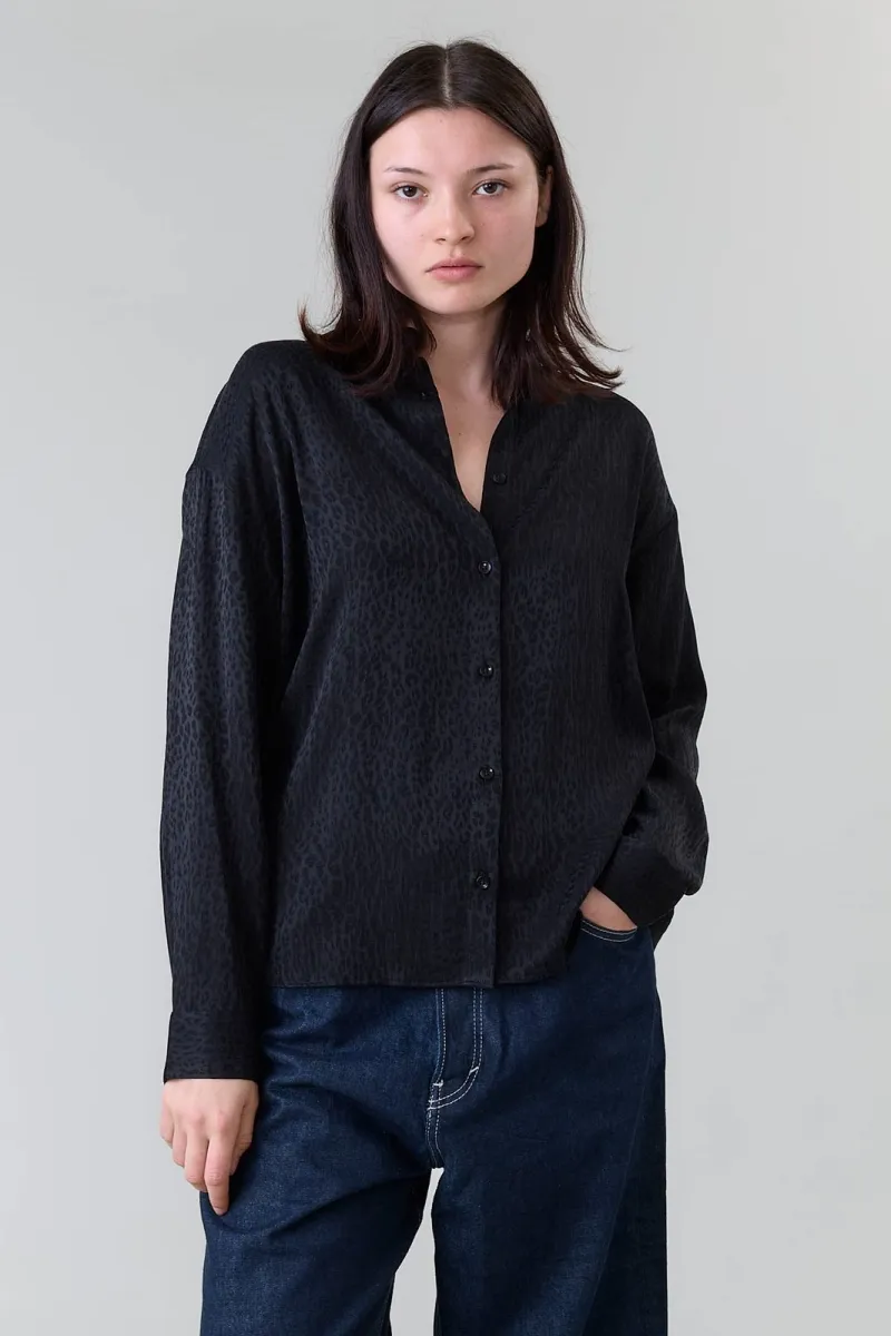 Yahmo Yahmo Damen vegan Hemd Mona Leo Schwarz, Schwarz, – Produktbild 2 von 2