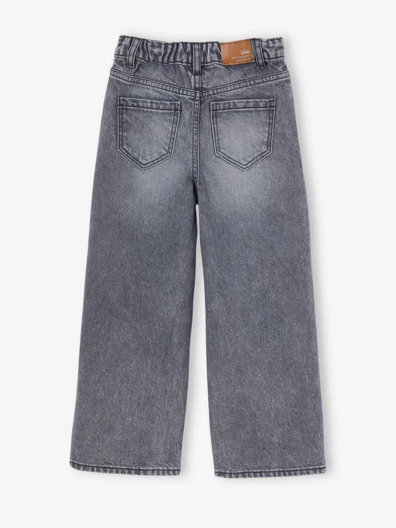 Vertbaudet Vertbaudet Weite Mädchen Jeans mit Dehnbund, Grauer denim, – Produktbild 2 von 4