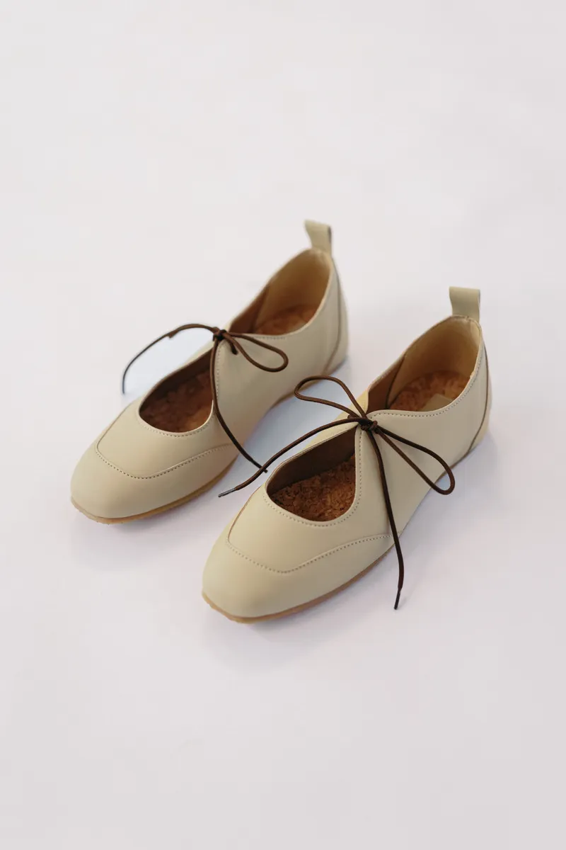 AGAZI AGAZI Damen vegan Ballerinas Louise, Beige, – Produktbild 2 von 2