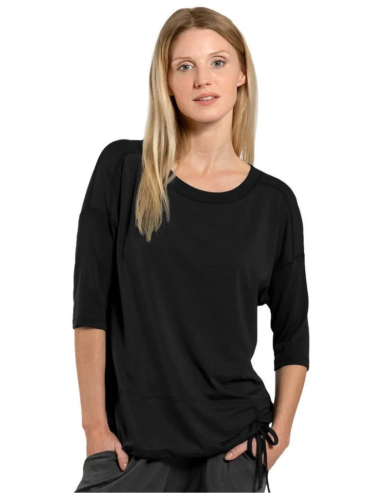Magadi Magadi Yogashirt Sara aus weichem Naturmaterial, Schwarz, – Produktbild 1 von 5