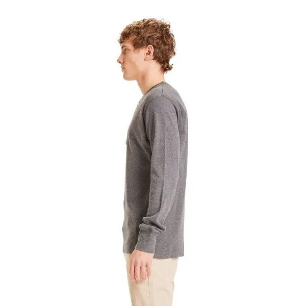 KnowledgeCotton Apparel KnowledgeCotton Apparel Henley, Grau (grey melange), – Produktbild 3 von 4