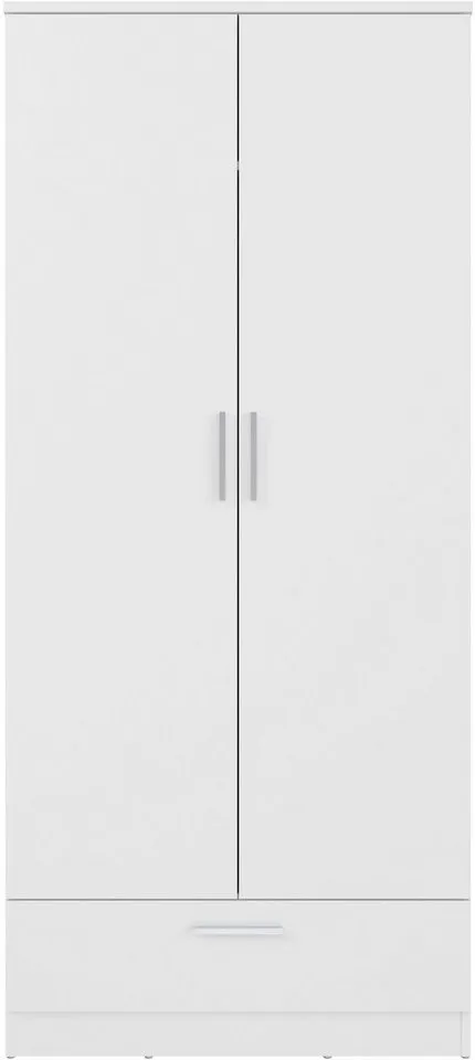 FORTE Kleiderschrank Drehtürenschrank, Schublade, viel Stauraum B/H/T 79,9/181/52,7, Schublade, Stauraum, FSC, Weiß, – Produktbild 3 von 5