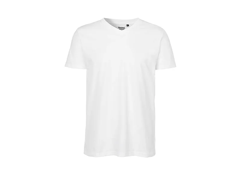 Neutral Neutral Bio-Herren-T-Shirt mit V-Ausschnitt 155 g/m² weiß, Gr. M – Produktbild 1 von 1