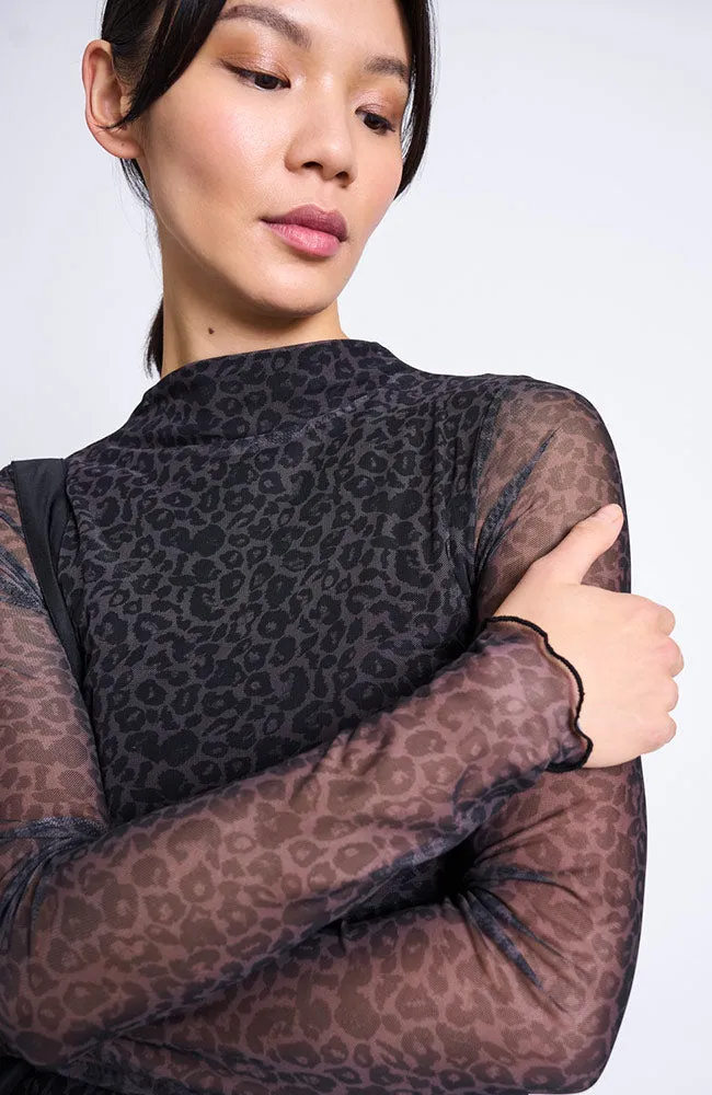 JAN N JUNE JAN N JUNE Damen vegan Kleid Zaldi Mesh Dark Leo, Schwarz, – Produktbild 2 von 2
