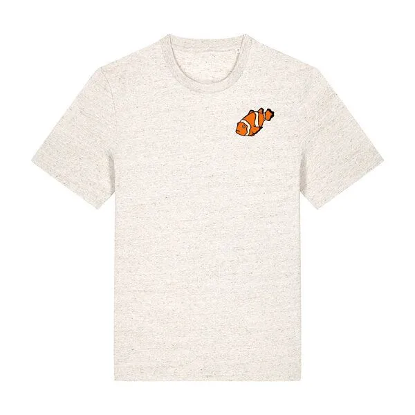 Spangeltangel Spangeltangel T-Shirt bedruckt, "Clownfisch", nachhaltig, Biobaumwolle, Brustprint, Herren, Männer, bio, Tiere, Fische, Meer, Ozean, Blue, – Produktbild 1 von 2