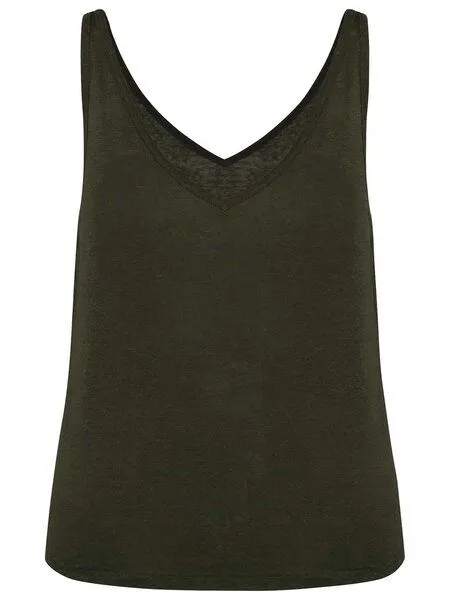 YTWOO YTWOO Umweltfreundliches Top aus Leinen für Damen, Khaki, – Produktbild 2 von 3