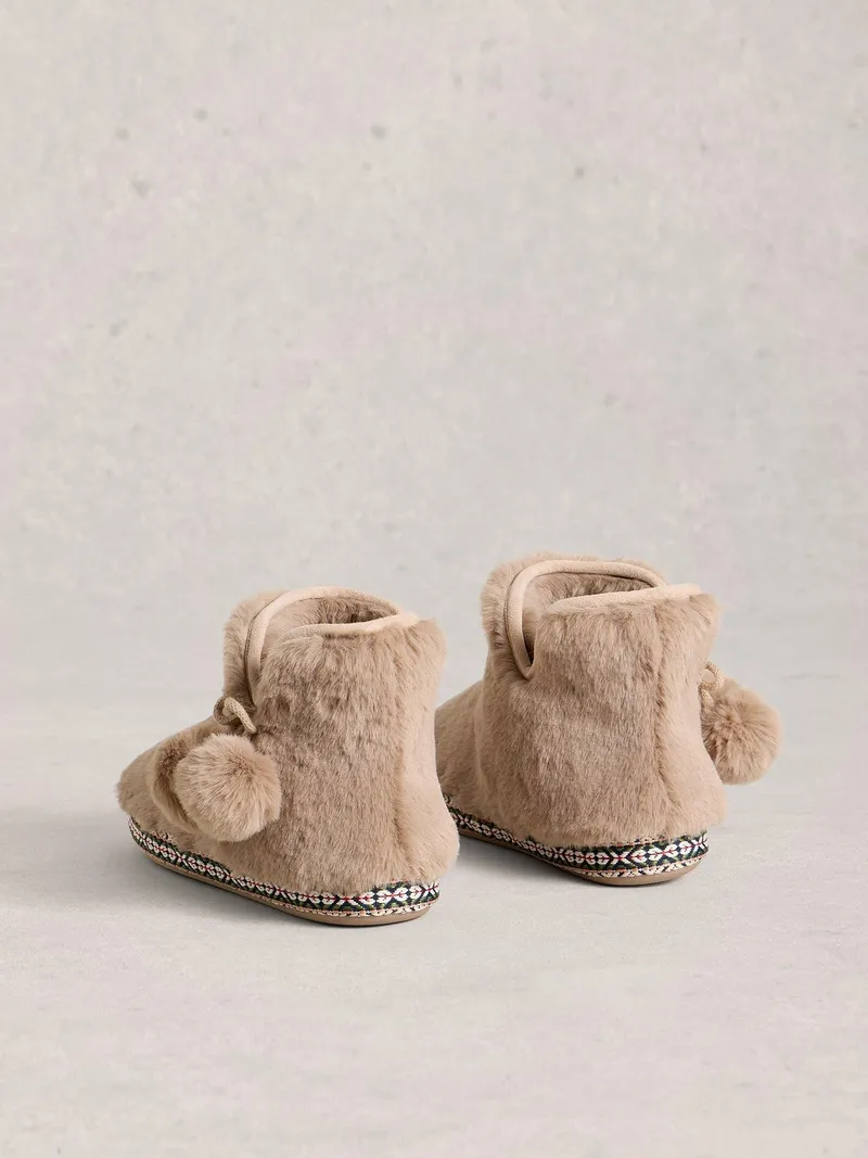 White Stuff Hausschuhe aus Webpelz - L, Dunkelblau, – Produktbild 4 von 4
