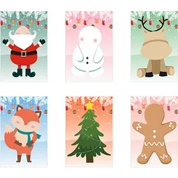 hi!dea™ GLIMN. Set aus sechs Bögen mit Weihnachtsfiguren und 3 Bögen mit Aufklebern, Weiß – Produktbild 1 von 1