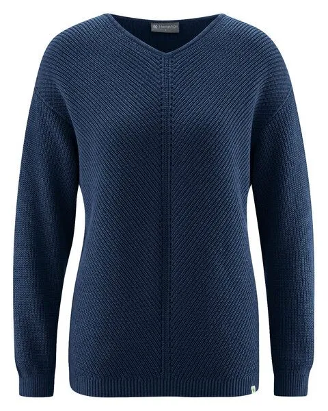 HempAge HempAge Zeitloser Pullover Hanf/Biobaumwolle, Navy (blau), – Produktbild 1 von 4