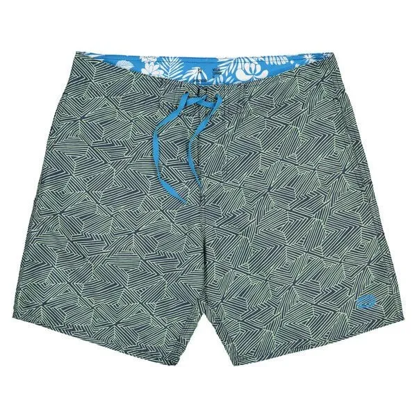 Panareha Panareha Badeshorts PLAKA RPET, Marine & hellgrün, – Produktbild 1 von 3