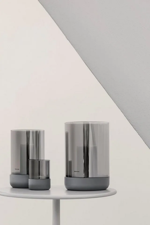 blomus Windlicht -CALMA- Glas Kerzenhalter, Stimmungslicht: modernes Deko-Design (1 St. ), Exklusive Betonoptik, Handgefertigt, Verschiedene Größen & Farben, Grau, – Produktbild 8 von 8
