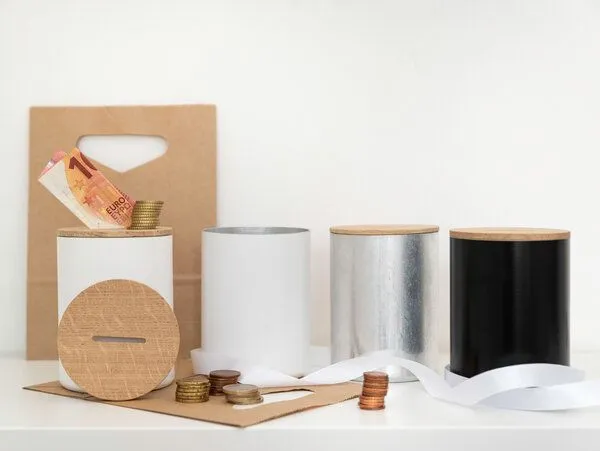 werkvoll by Lena Peter werkvoll by Lena Peter Recycling Feuerlöscher Spardose FIRE, Silber, – Produktbild 3 von 4