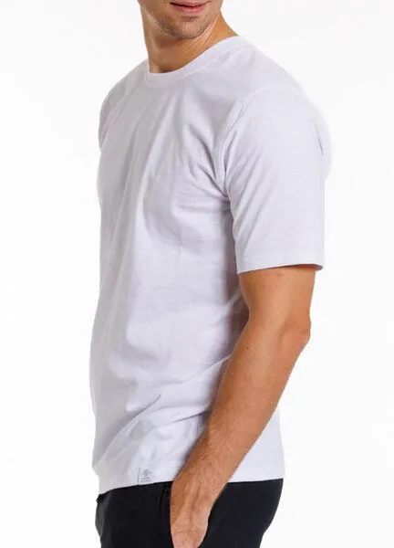 Haasis Bodywear Haasis Bodywear Herren T-Shirt Rundhals, Slub Single Jersey, Bio Baumwolle, GOTS zertifiziert, Weiss, – Produktbild 3 von 4