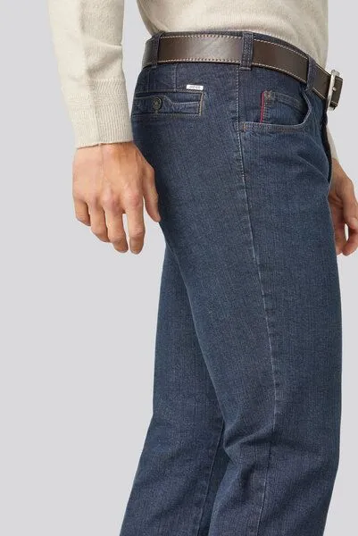 Meyer MEYER Struktur Swingpocketjeans, Blau (blue-stone), – Produktbild 5 von 6