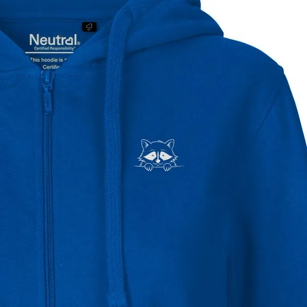HANDGEDRUCKT HANDGEDRUCKT "Flauschspion" Frauen Zip Hoody Neutral, Royal, – Produktbild 1 von 4