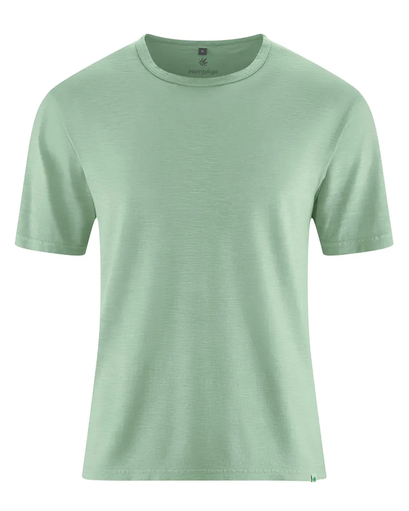 HempAge Hempage Herren vegan T-Shirt Aus Slub Jersey Mintgrün, Grün, – Produktbild 1 von 2