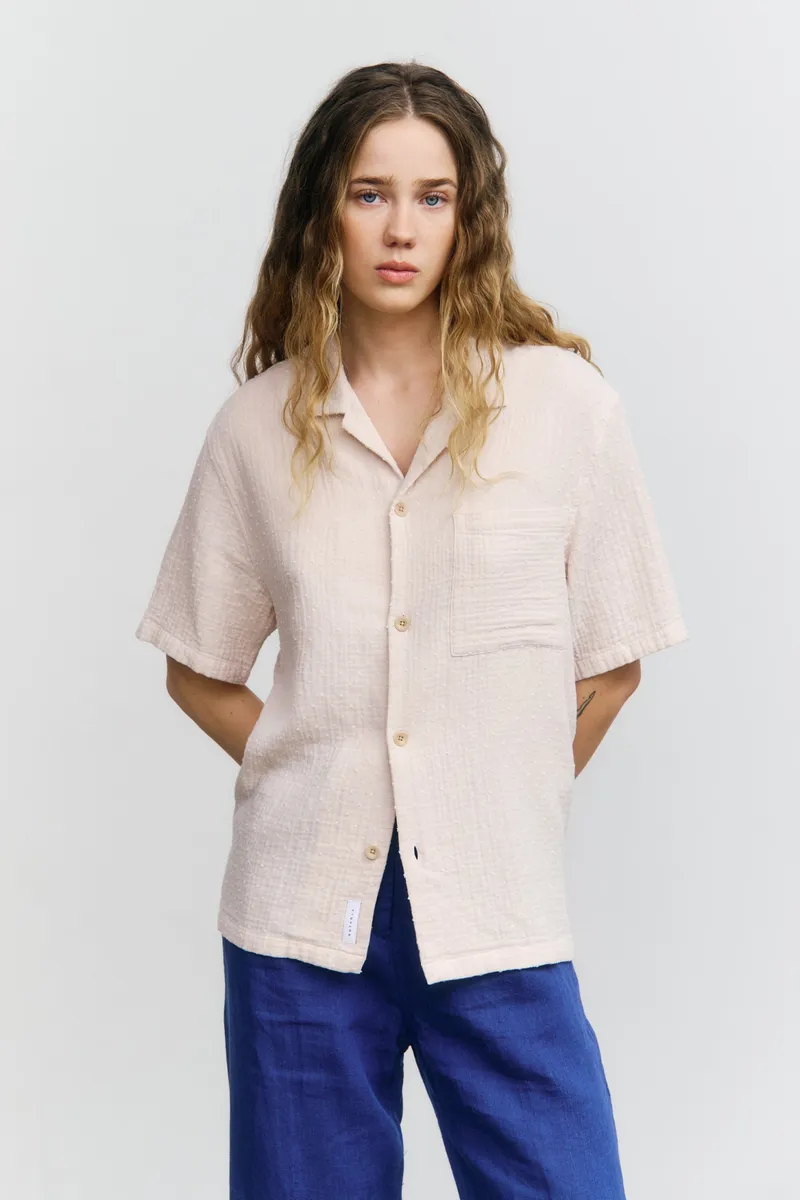 Rotholz Rotholz Damen vegan Hemd Bowling Strukturiert Blassgrau, Beige, – Produktbild 2 von 2