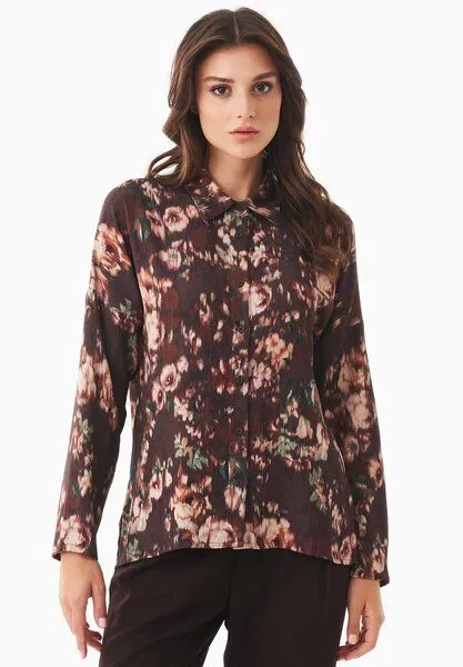 ORGANICATION ORGANICATION Hemdbluse aus LENZING ECOVERO, Blurred garden, – Produktbild 1 von 4