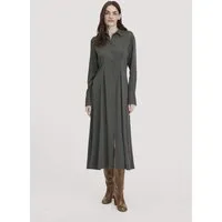 hessnatur hessnatur Kleid Midi Regular aus reiner LENZING ECOVERO Viskose, Tannengrün, – Produktbild 1 von 1
