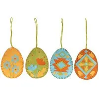 El Puente El Puente Deko-Anhänger "Ostereier", 4er-Set | Fair Trade & Handmade aus Bangladesch – Produktbild 1 von 1