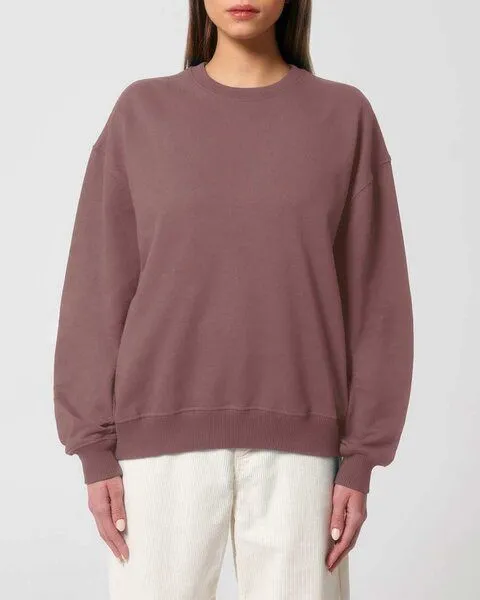 YTWOO YTWOO Oversized Sweatshirt aus reiner Bio-Baumwolle, Dry Handfeel, Violett, – Produktbild 3 von 4