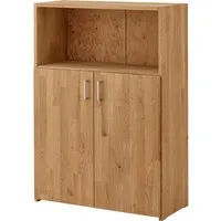 TPT Regalschrank "buxing solid" mit 2 kurz. Türen B 80 x T 33 x H 112 cm, gl. Front, Wildeiche – Produktbild 1 von 1