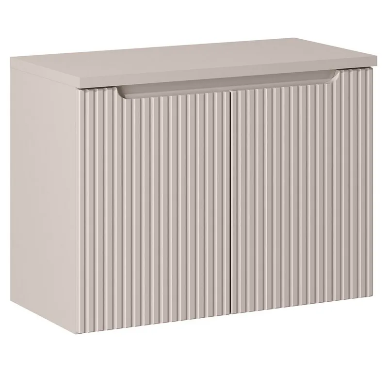 Lomadox Waschtischplatte NEWPORT-56-CASHMERE, Abdeckplatte, kaschmir, ca. 80x40cm, Beige|weiß, – Produktbild 2 von 3