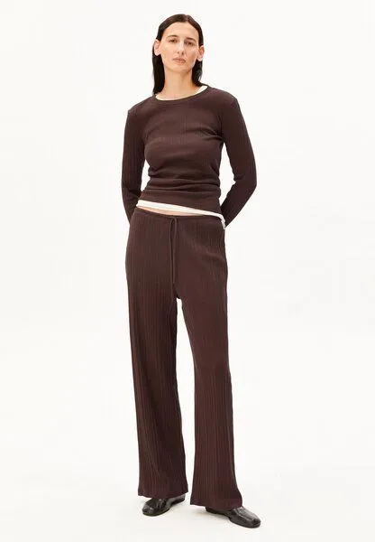 ARMEDANGELS ARMEDANGELS POINTELLE PYJAMA Damen Pointelle Pyjama Hose aus 100% Bio-Baumwolle, Claystone, – Produktbild 3 von 3
