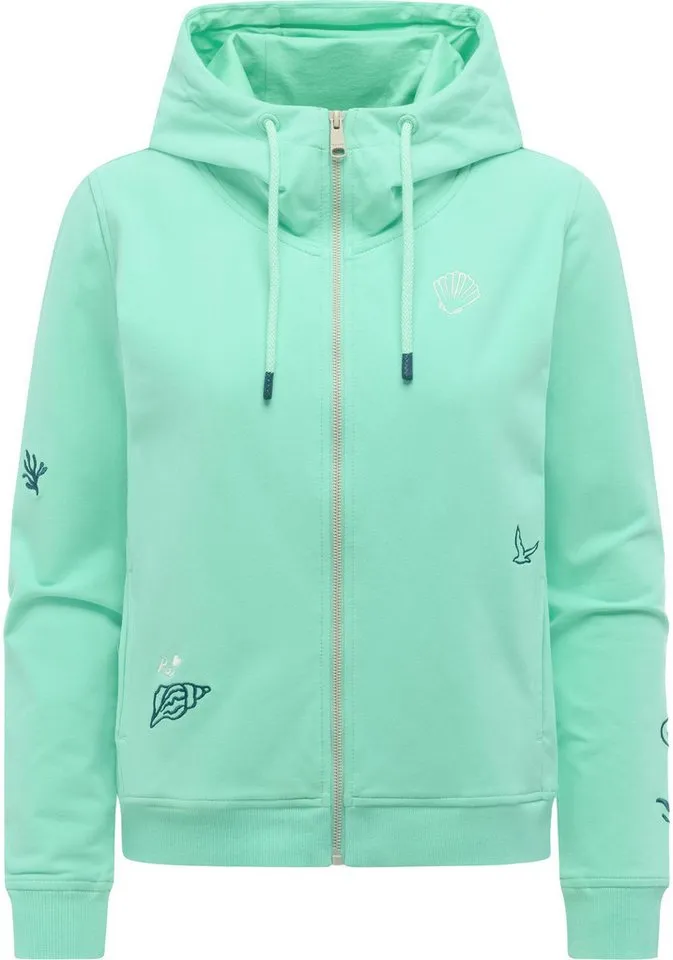 ragwear ragwear Sweatjacke Parya Embro Damen Zipper mit Stickereien, Grün, – Produktbild 2 von 4