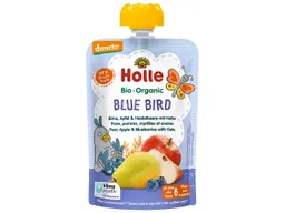 Holle Holle Quetschie Bio-Fruchtmus "Birne, Apfel, Heidelbeer, Hafer", Blue Bird, 100 g – Produktbild 1 von 1