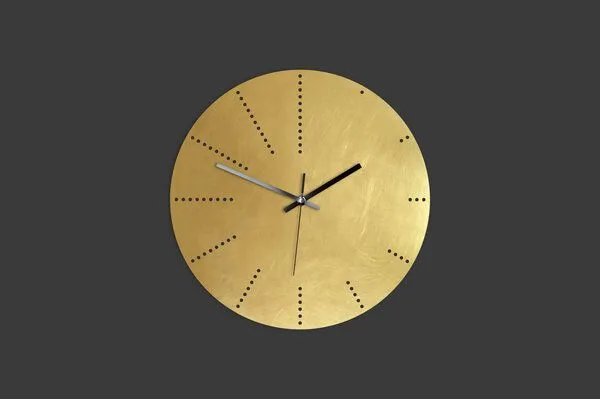 Calvill Calvill Lautlose Messing Wanduhr mit Punkten – Produktbild 3 von 3