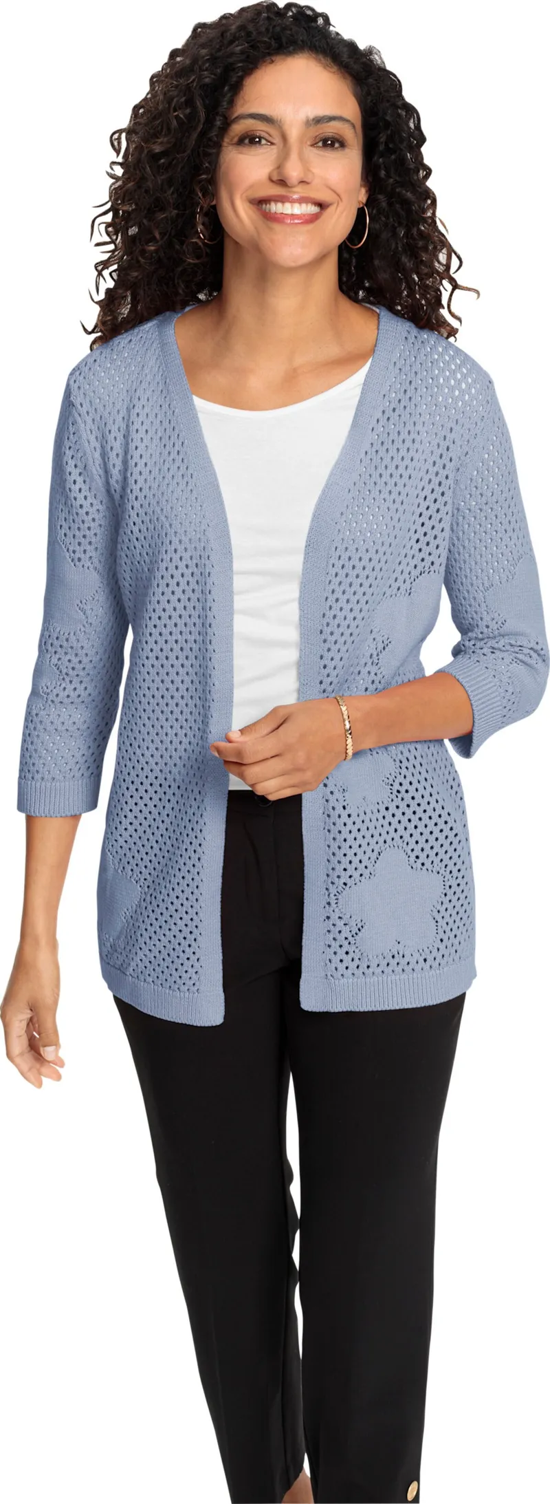Witt Ajourstrickjacke, Bleu, – Produktbild 2 von 2