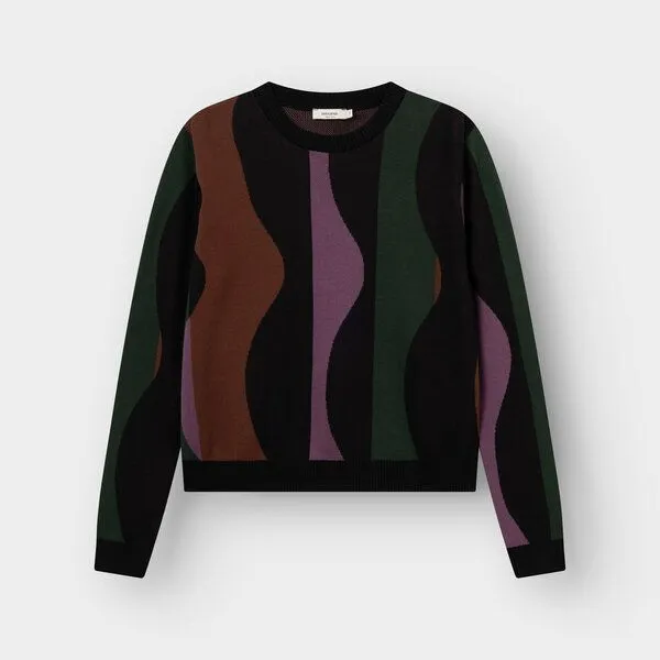 Dedicated DEDICATED Damen Strickpullover Arendal Wavy Stripe, Multicolor, – Produktbild 2 von 3