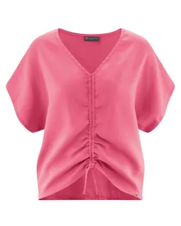 HempAge Hempage Damen vegan Sommerbluse Mit Raffungen In Hibiskusrosa – Produktbild 1 von 1