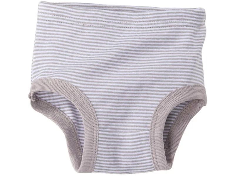 HANS NATUR Kinder Slip Bio-Baumwolle grau-weiß gestreift Gr. 122/128 – Produktbild 1 von 2