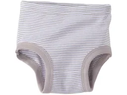 HANS NATUR Kinder Slip Bio-Baumwolle grau-weiß gestreift Gr. 122/128 – Produktbild 1 von 1