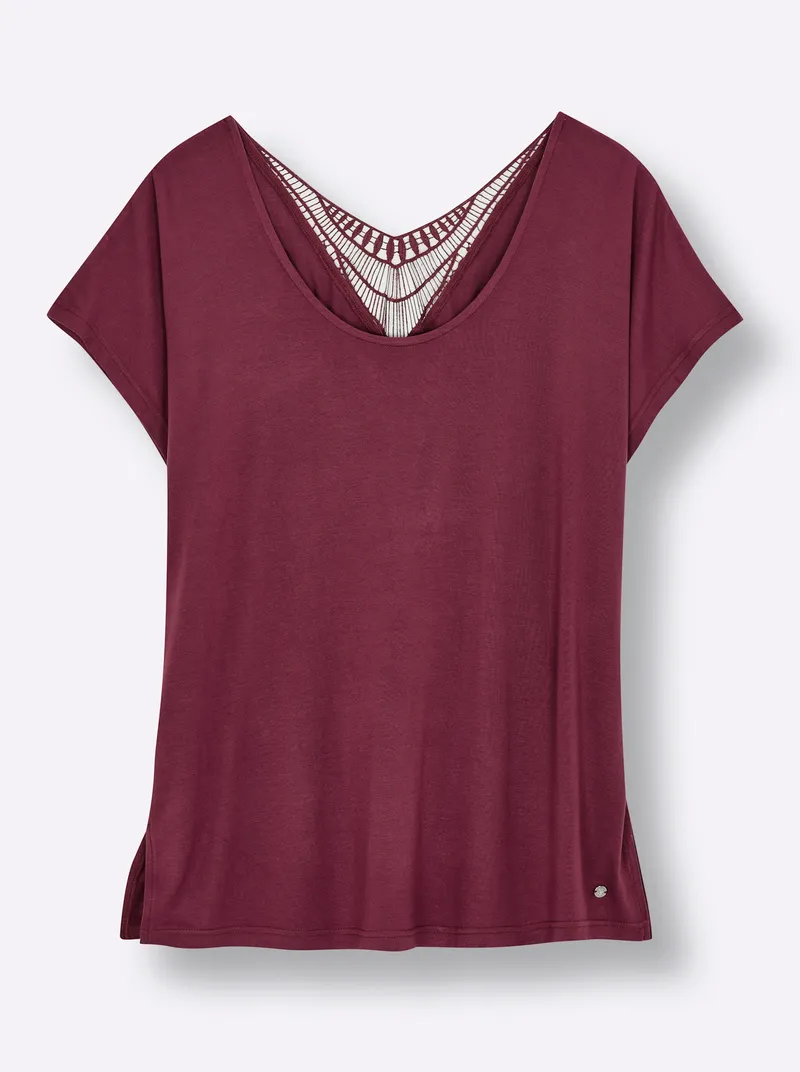 sheego Shirt bordeaux, Bordeaux, – Produktbild 2 von 2