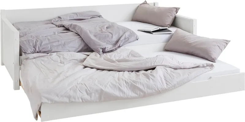 OTTO home Daybett "TIPO " zertifiziertes Massivholz, Gästebett, platzsparend, Option für 2. Schlafgelegenheit, Weiß, – Produktbild 3 von 5